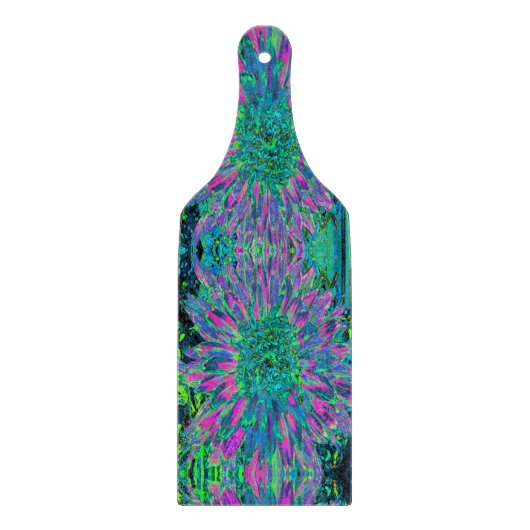 Psychedelische Magenta, Aqua und Limettengrüne Dah Schneidebrett (Vorderseite)