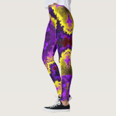 Psychedelische Mandala-Blume Gelb und Lila Leggings (Links)