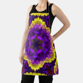 Psychedelische Mandala-Blume Gelb und Lila Schürze (InSitu)