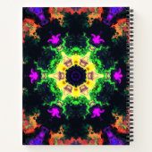 Psychedelische Mandala Blume Grün Lila und Gelb Notizblock (Rückseite)