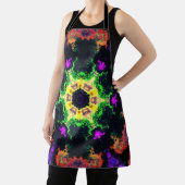Psychedelische Mandala Blume Grün Lila und Gelb Schürze (InSitu)