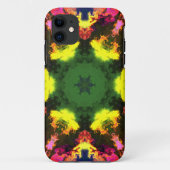 Psychedelische Mandala-Blume Rosa Gelb und Grün Case-Mate iPhone Hülle (Rückseite)