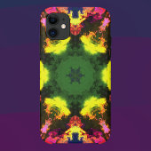 Psychedelische Mandala-Blume Rosa Gelb und Grün Case-Mate iPhone Hülle