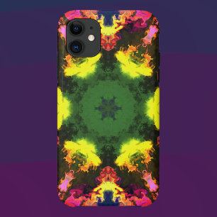 Psychedelische Mandala-Blume Rosa Gelb und Grün Case-Mate iPhone Hülle