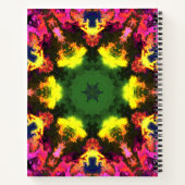 Psychedelische Mandala-Blume Rosa Gelb und Grün Notizblock (Rückseite)