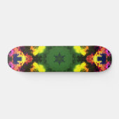 Psychedelische Mandala-Blume Rosa Gelb und Grün Skateboard (Horizontal)