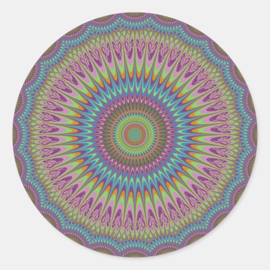 Psychedelische Mandala Runder Aufkleber (Vorderseite)