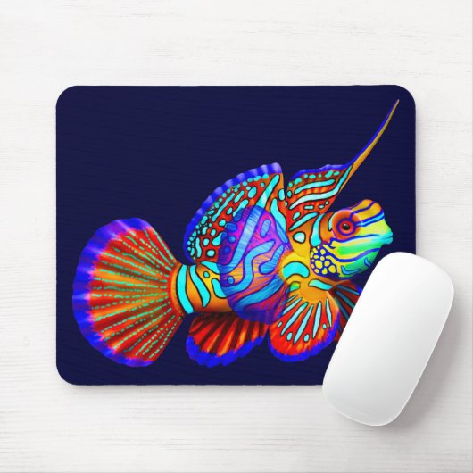 Psychedelische Mandarinegoby-Fische Mousepad (Mit Mouse)