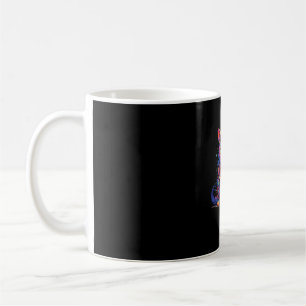 Psychedelische Manga Katze in farbenfroher Fantasi Kaffeetasse