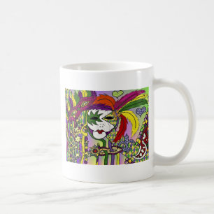Psychedelische Mardi-Gras-Federmasken-Geschenke Be Kaffeetasse
