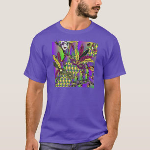 Psychedelische Mardi-Gras-Federmasken T-Shirt