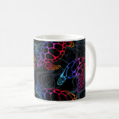 Psychedelische Meeresschildkröte: Boho Ocean Kaffeetasse (VorderseiteRechts)