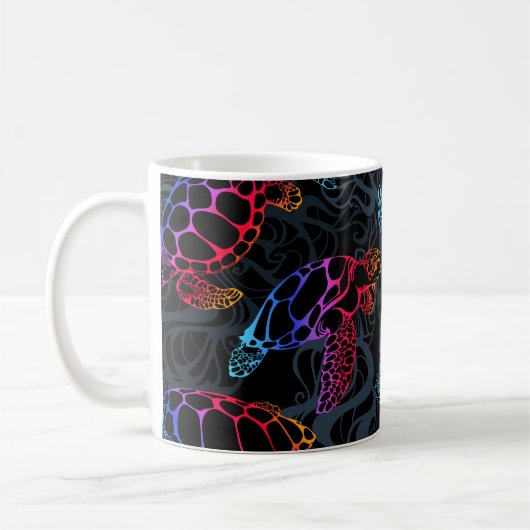 Psychedelische Meeresschildkröte: Boho Ocean Kaffeetasse (Links)
