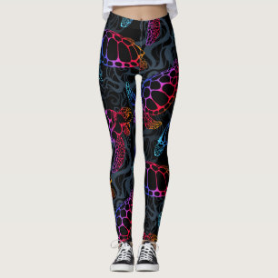 Psychedelische Meeresschildkröte: Boho Ocean Leggings