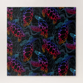 Psychedelische Meeresschildkröte: Boho Ocean Puzzle (Horizontal)