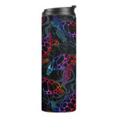 Psychedelische Meeresschildkröte: Boho Ocean Thermosbecher (Nach links gedreht)