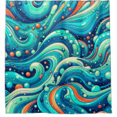 "Psychedelische Meereswellen" Duschvorhang (Vorderseite)