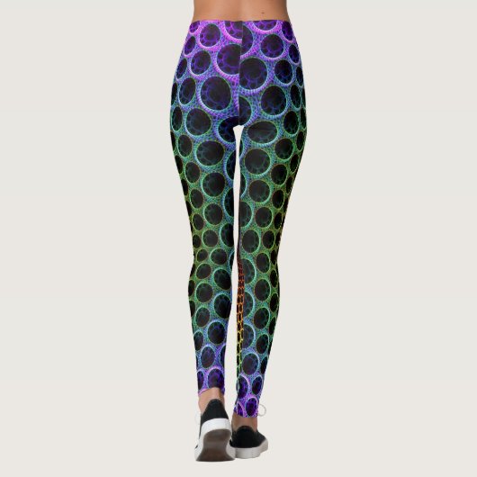 Psychedelische mehrfarbige Spiderwebbed Leggings (Rückseite)