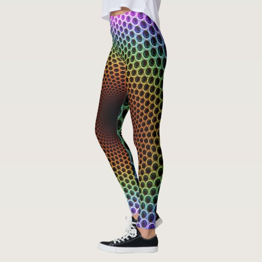 Psychedelische mehrfarbige Spiderwebbed Leggings (Links)