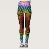 Psychedelische mehrfarbige Spiderwebbed Leggings (Vorderseite)