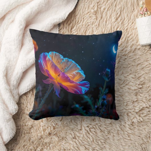 Psychedelische Mohnblüte Kissen (Decke)