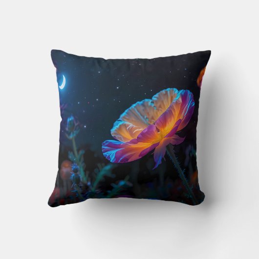 Psychedelische Mohnblüte Kissen (Rückseite)