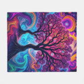 Psychedelische Morphing Trees Art Fleecedecke (Vorderseite (Horizontal))