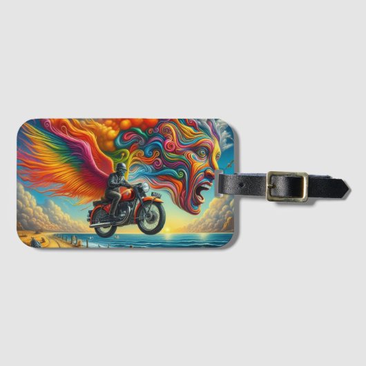 Psychedelische Motorrad-Dreamscape Gepäckanhänger (Vorderseite (Horizontal))