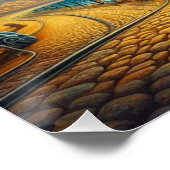 Psychedelische Motorrad-Dreamscape Poster (Ecke)
