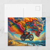 Psychedelische Motorrad-Dreamscape Postkarte (Vorne/Hinten)