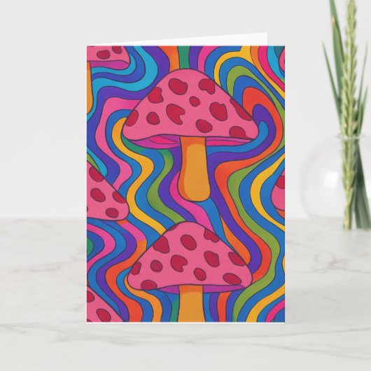 Psychedelische Mushroom-Faltenkarte Karte (Vorderseite)