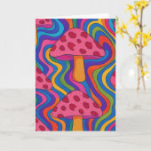 Psychedelische Mushroom-Faltenkarte Karte (Gelbe Blume)