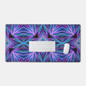 Psychedelische Neon-Abstract-Explosion Schreibtischunterlage (Tastatur & Maus)
