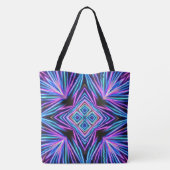Psychedelische Neon-Abstract-Explosion Tasche (Rückseite)