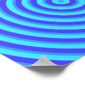 Psychedelische Neon Blue Circles Poster (Ecke)