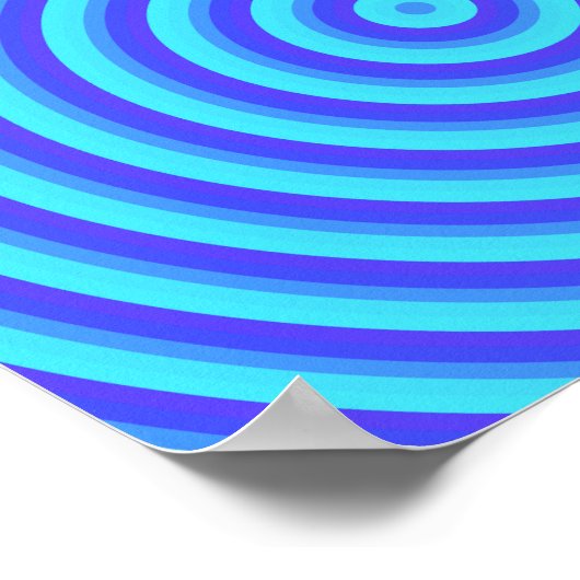 Psychedelische Neon Blue Circles Poster (Ecke)