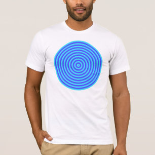 Psychedelische Neon Blue Circles T-Shirt