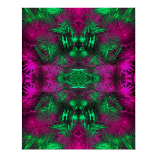 Psychedelische Neon-Energie-Fraktal-Kunst Poster (Vorderseite)