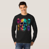 Psychedelische Neon Skulls: Eine lebendige digital T-Shirt (Vorne ganz)
