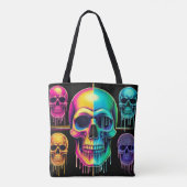 Psychedelische Neon Skulls: Eine lebendige digital Tasche (Rückseite)