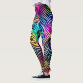 Psychedelische Neonlinien mit Blume Art Leggings (Links)
