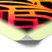 Psychedelische Neonlinien mit Blume Art Poster (Ecke)