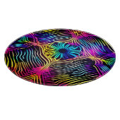 Psychedelische Neonlinien mit Blume Art Schneidebrett (Ecke)