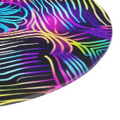 Psychedelische Neonlinien mit Blume Art Schneidebrett (Ecke)