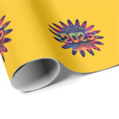 Psychedelische Neujahre 2025 Feuerwerk-Anzeige Geschenkpapier (Rolleneckpunkt)