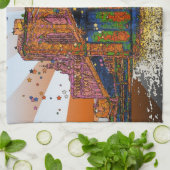 Psychedelische NYC: Brooklyn Bridge #1 Handtuch (Gefaltet)