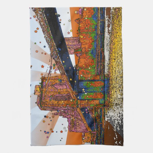 Psychedelische NYC: Brooklyn Bridge #1 Handtuch (Vertikal)