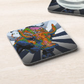 Psychedelische NYC: Das Bull der Wall Street Untersetzer (Linke Seite)