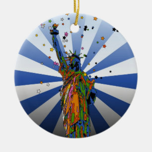 Psychedelische NYC: Freiheitsstatue #2 Keramikornament