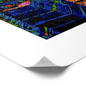 Psychedelische NYC Skyline: ESB, WTC #1 Poster (Ecke)